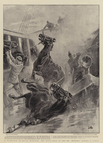 A Transport in Rough Weather, the After-Deck of the SS Wardha during a Storm by John Charlton